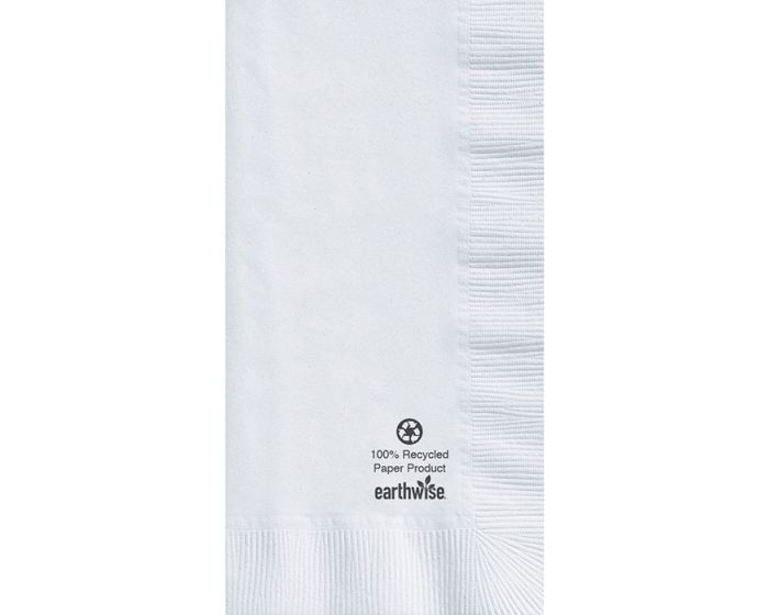 7.5 in x 4.25 in Earthwise Coin Embossed White Dinner Napkins 1000 ct.