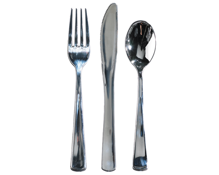 Silver plastic cutlery clearance