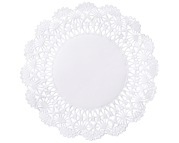 Round Paper Doilies, White, Gold, Silver