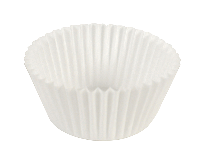 3 in White Fluted Baking Cups