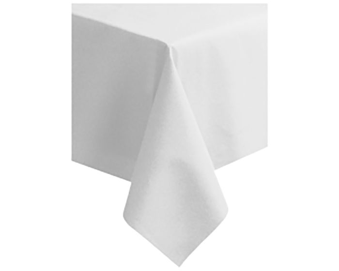 White cloth sales table covers