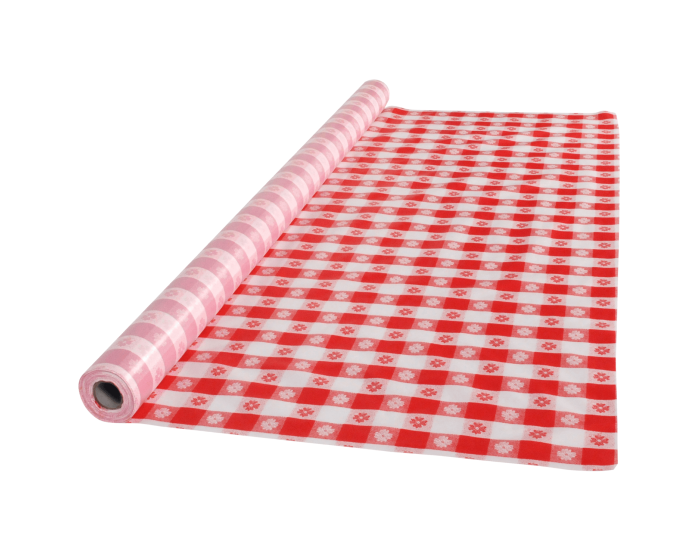 40 in x 100 ft Red Gingham Plastic Table Roll 1 ct.