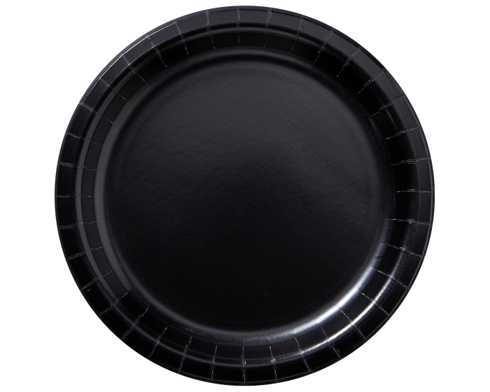 Black & store white paper plates