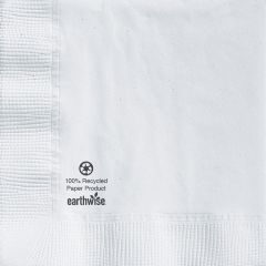 5 in Earthwise Coin Embossed White Beverage Napkins 3000 ct.