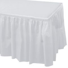 14 ft x 29 in White Plastic Tableskirts 6 ct.