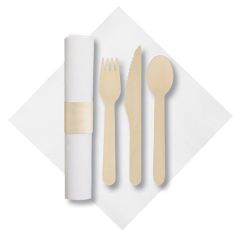 Pre-rolled Earthwise Wood CaterWrap 3 Piece Cutlery 50 ct.
