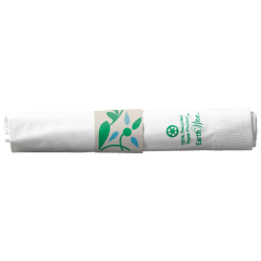 7.5 in x 4.25 in Pre-rolled Earth Wise CaterWrap White Napkin with White Cutlery 100 ct.