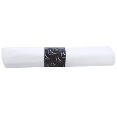 7.75 in x 7.75 in Pre-rolled CaterWrap White FashnPoint Napkins with Metallic Cutlery 100 ct.