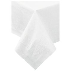 54 in x 108 in Greek Key Embossed White Paper Tablecloths 25 ct.