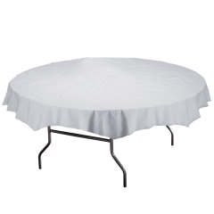 82 in x 82 in Greek Embossed White Paper Tablecloth 25 ct.