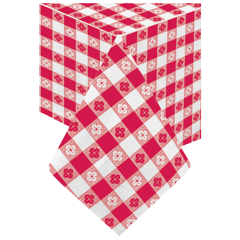 54 in x 108 in Red Gingham Paper Tablecloth 25 ct.