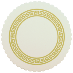 3.25 in Scalloped Greek Key Budgetboard Coasters 2500 ct.