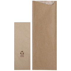 9.5 in x 3.25 in Kraft Cutlery Pouches 600 ct.