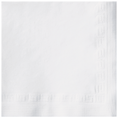 5 in Greek Key Embossed White Beverage Napkins