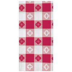 7.5 in x 4.25 in Coin Embossed Red Gingham Dinner Napkins 1000 ct.
