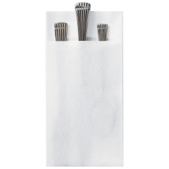 8.5 in x 4.25 in Linen-Like Quickset White Dinner Napkins 300 ct.