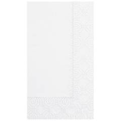 7.5 in x 4.25 in Regal Embossed White Dinner Napkins