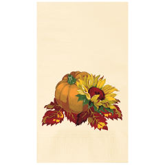 7.5 in x 4.25 in Fall Bounty Ecru Dinner Napkins 1000 ct.