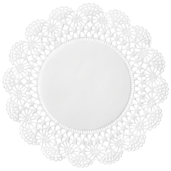 6 in White Cambridge Lace Doilies