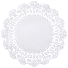 8 in White Cambridge Lace Doilies