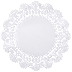 12 in White Cambridge Lace Doilies