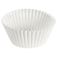 5.5 in White Fluted Baking Cups