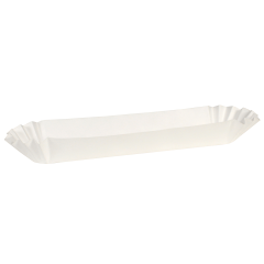 10 in White Fluted Hot Dog Trays