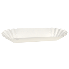 6 in White Fluted Hot Dog Trays