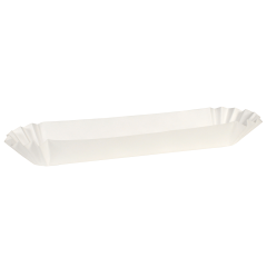 10 in White Fluted Hot Dog Trays 250 ct.