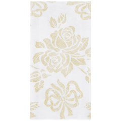 8.5 in x 4.25 in Linen-Like Gold Floral Guest Towels 500 ct.