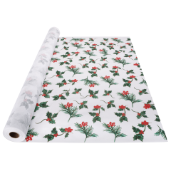 40 in x 100 ft Linen-Like Winter Berries Tablecloth 1 Roll ct.