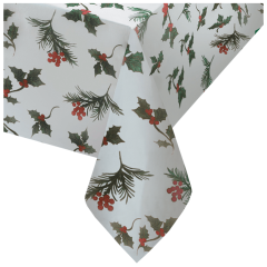 50 in x 108 in Linen-Like Winter Berries Tablecloth 24 ct.