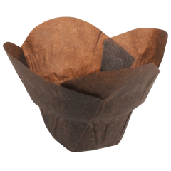 2.25 in Small Chocolate Brown Paper Lotus Cups 2500 ct.