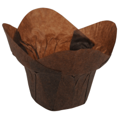 2.75 in Large Chocolate Brown Paper Lotus Cups 2500 ct.