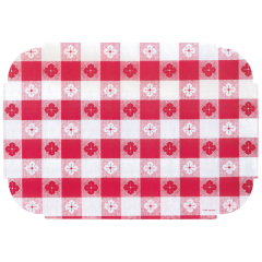10 in x 14 in Tiffany Edge Linenized Red Gingham Paper Placemats 1000 ct.