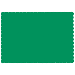 10 in x 14 in Scalloped Jade Green Paper Placemats 1000 ct.