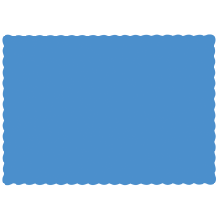 10 in x 14 in Scalloped Marina Blue Paper Placemats 1000 ct.