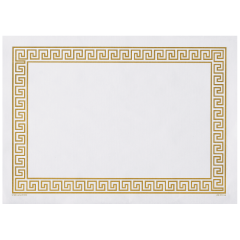 10 in x 14 in Gold Greek Key Printed Placemats 1000 ct.