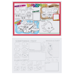 10 in x 14 in Doodletown Fun 2-Sided Kids Placemats 1000 ct.