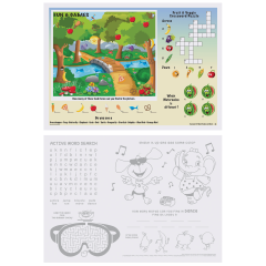 10 in x 14 in Fun and Games 2-Sided Kids Placemats 1000 ct.