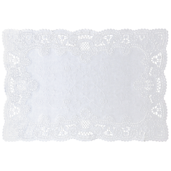 20 Embossed French Lace Paper Doilies, 4-8 Inches White Paper