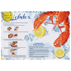 10 in x 14 in Scalloped Lobster Facts Paper Placemats 1000 ct.