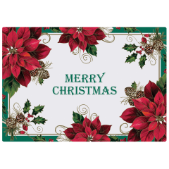 10 in x 14 in Traditional Poinsettia Paper Placemats 1000 ct.