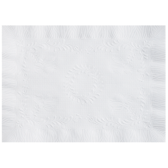 10 in x 14 in Anniversary Embossed White Paper Placemats 1000 ct.