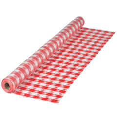 40 in x 300 ft Red Gingham Plastic Table Roll 1 ct.
