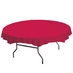 82 in Red Plastic Octy-Round Tablecloths 12 ct.