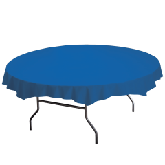 82 in Blue Plastic Octy-Round Tablecloths 12 ct.