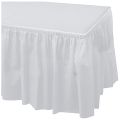 14 ft x 29 in White Plastic Tableskirts 6 ct.