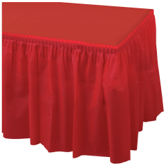 14 ft x 29 in Red Plastic Tableskirts 6 ct.