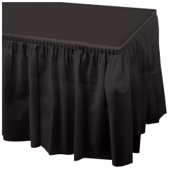14 ft x 29 in Black Plastic Tableskirts 6 ct.
